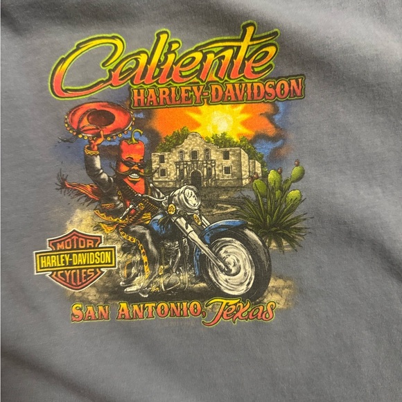 Harley Davidson Caliente San Antonio Motorcycle Graphic Tie Dye Tee size large - Picture 3 of 4